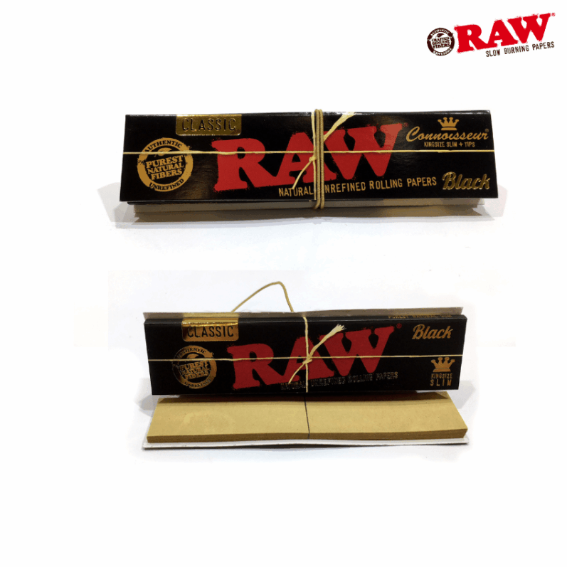 RAW Black Classic Connoisseur Kingsize Slim Papers & Tips