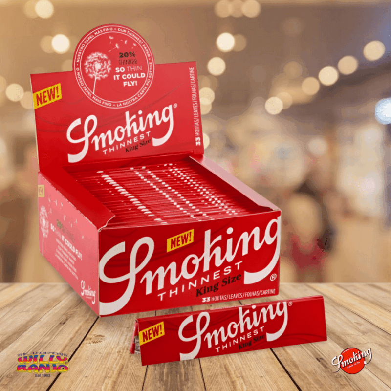 Smoking Red Thinnest Kingsize Slim Papers