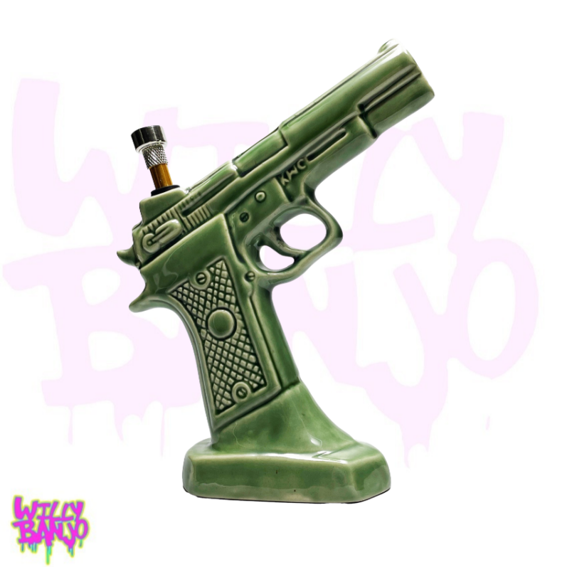 green ceramic pistol bong