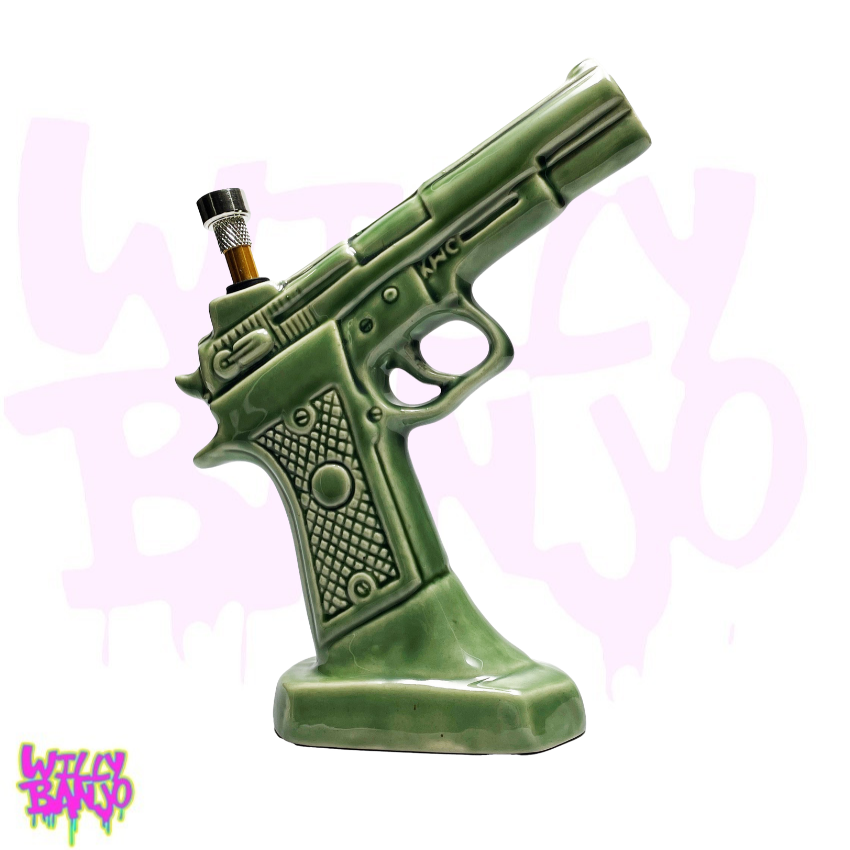 green ceramic pistol bong