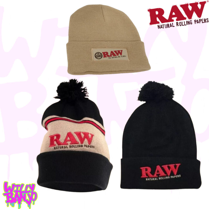 Raw Woolly Beanie Pom Pom Hat