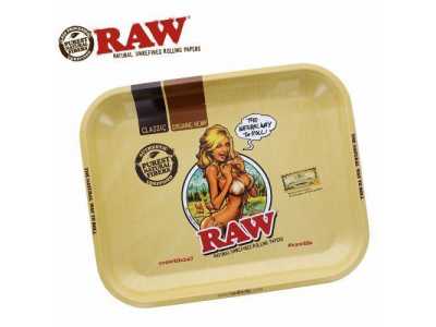 RAW Bikini Girl Large Metal Rolling Tray