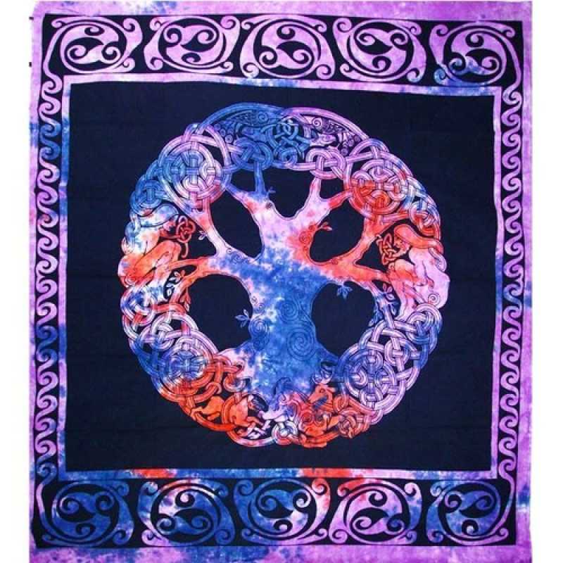 Celtic Tree Design Large Double Bed Tapestry