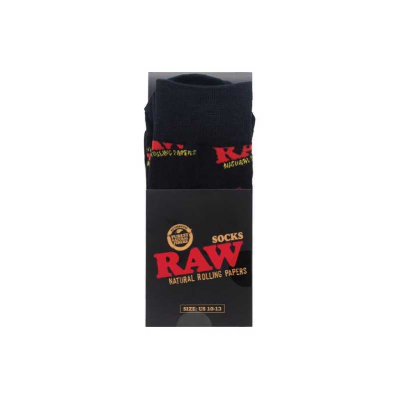 Raw black socks packaging