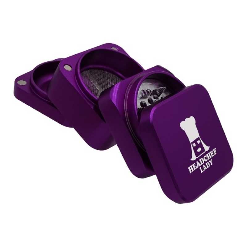 Headchef Lady Cube Grinder Purple Laid Open