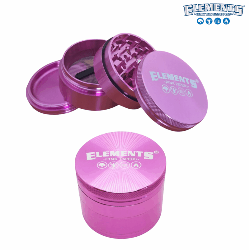 Pink Elements 4-Part 65mm Aluminum Metal Grinder