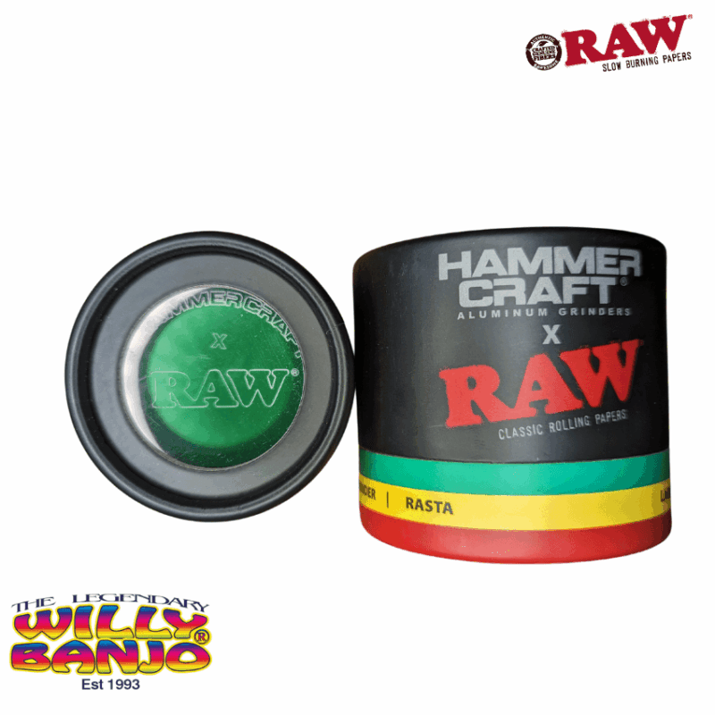 RAW x Hammercraft 4 Part Rasta Magnetic Metal Grinder