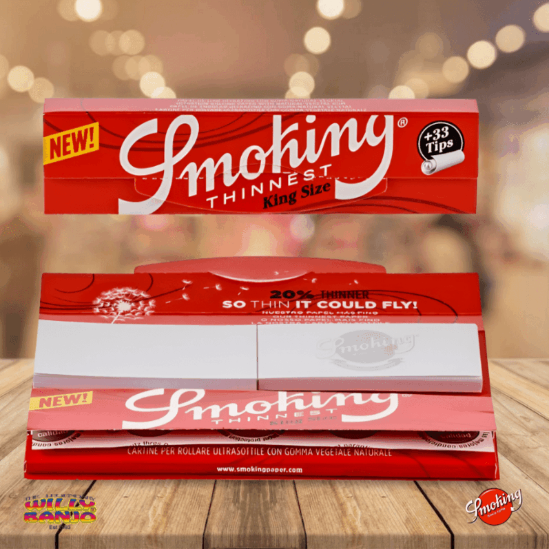 Smoking Red Thinnest Kingsize Slim Papers Combi Pack