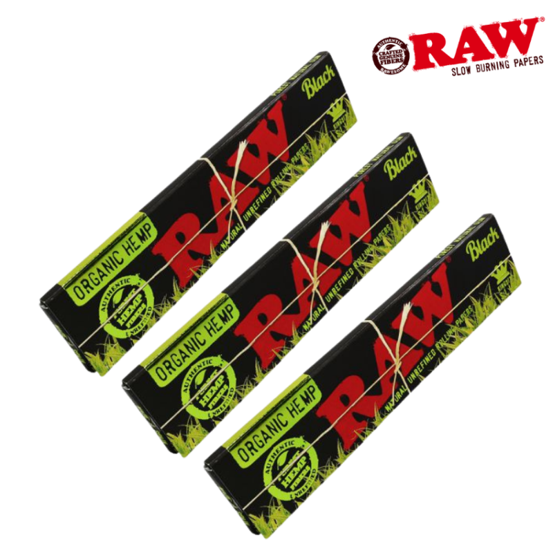 RAW Black Organic Kingsize Slim Rolling Papers