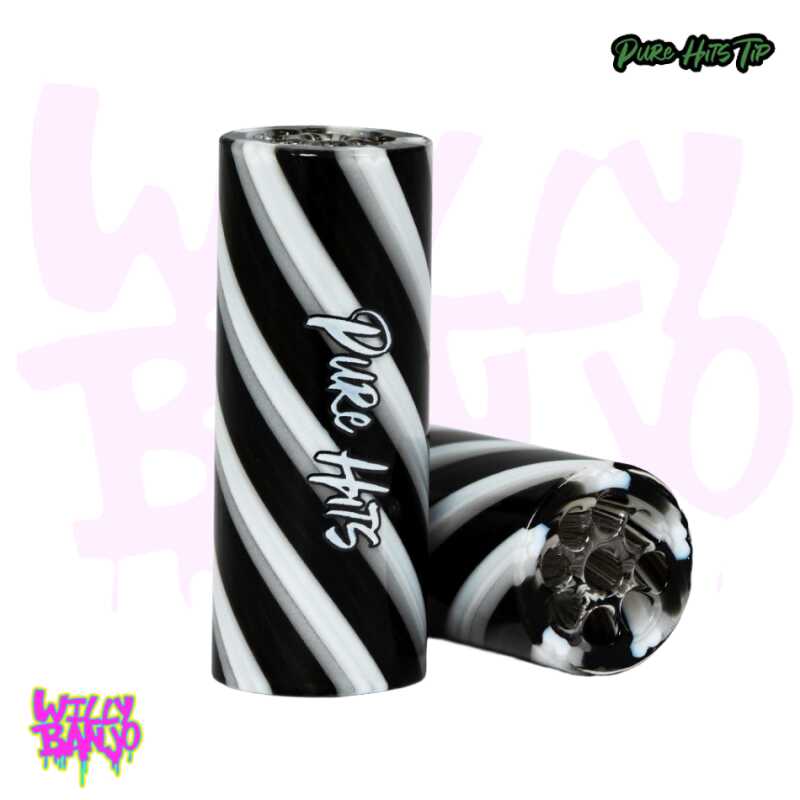 pure hits glass tips black white