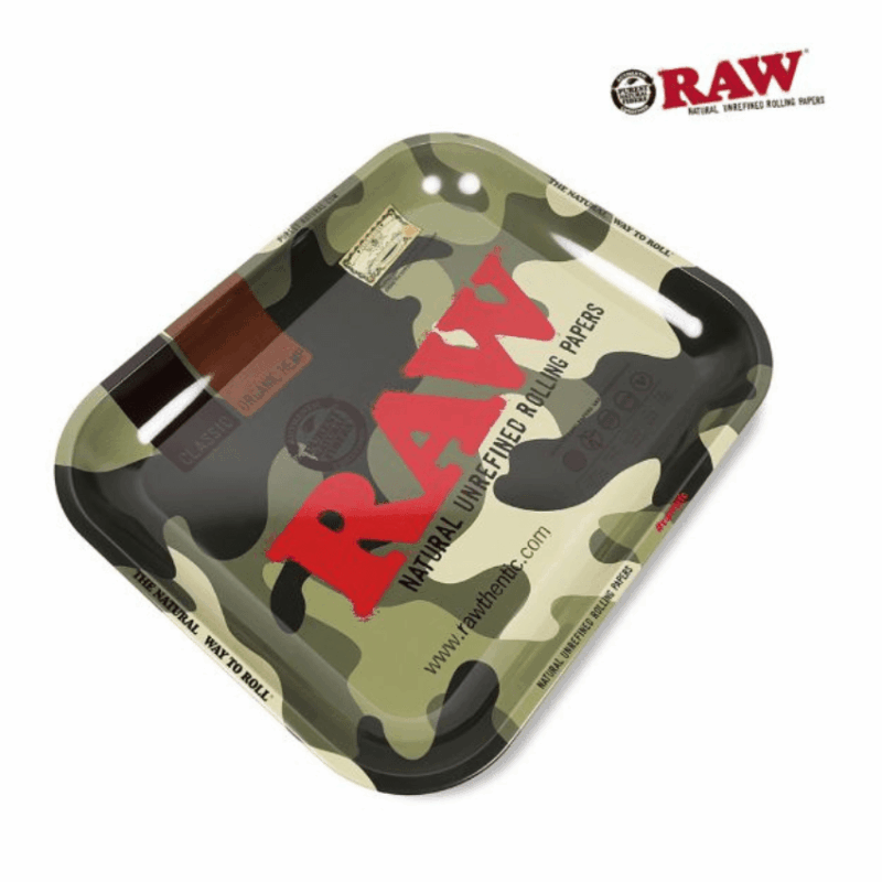 RAW Green Camo Large Metal Rolling Tray