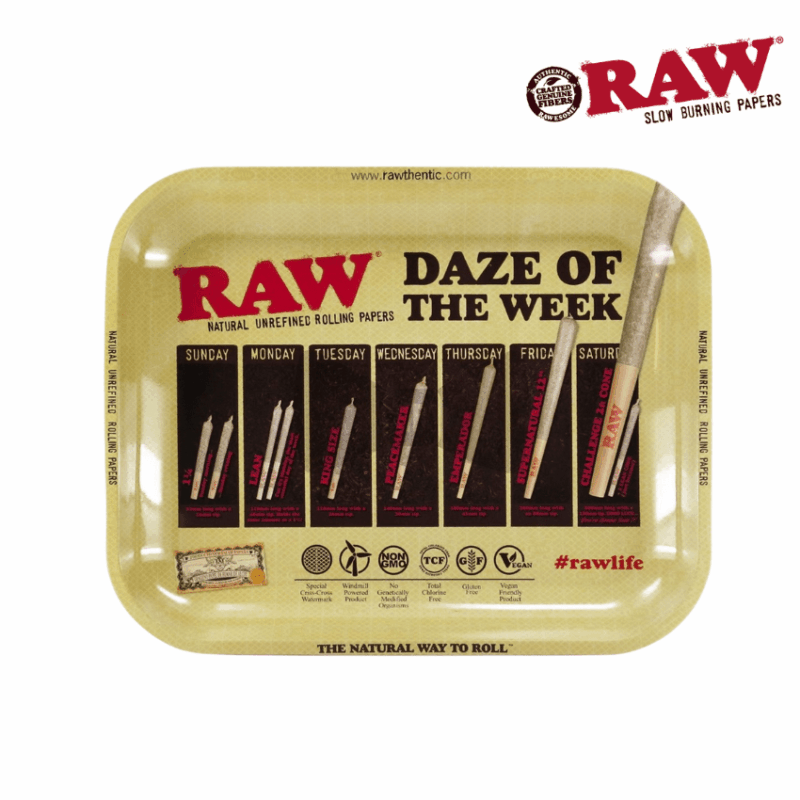 RAW Daze Of The Week Metal Rolling Tray