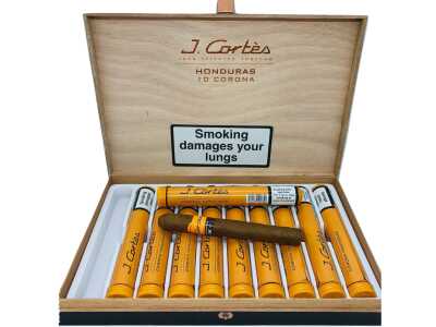 J Cortés High Class Honduran Orange Cigar Corona Tubed and boxed