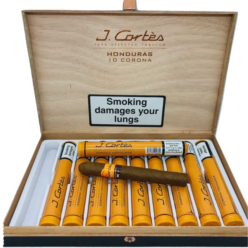 J Cortés High Class Honduran Orange Cigar Corona Tubed and boxed