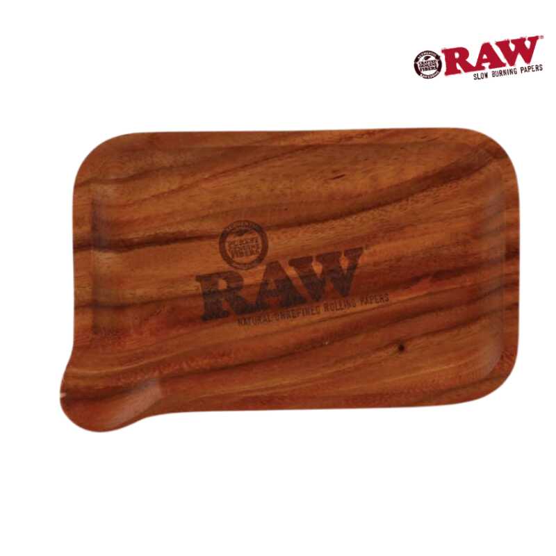 RAW Acacia Wooden Rolling Tray with spout