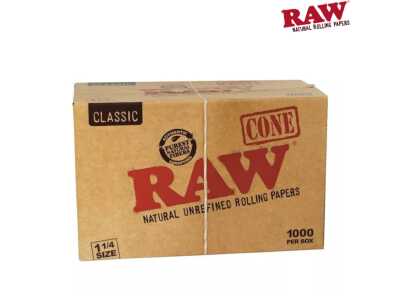 Raw Classic Pre-Rolled Cone 1 1/4 Bulk 1000 Box