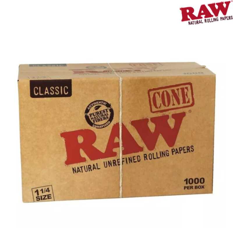 Raw Classic Pre-Rolled Cone 1 1/4 Bulk 1000 Box