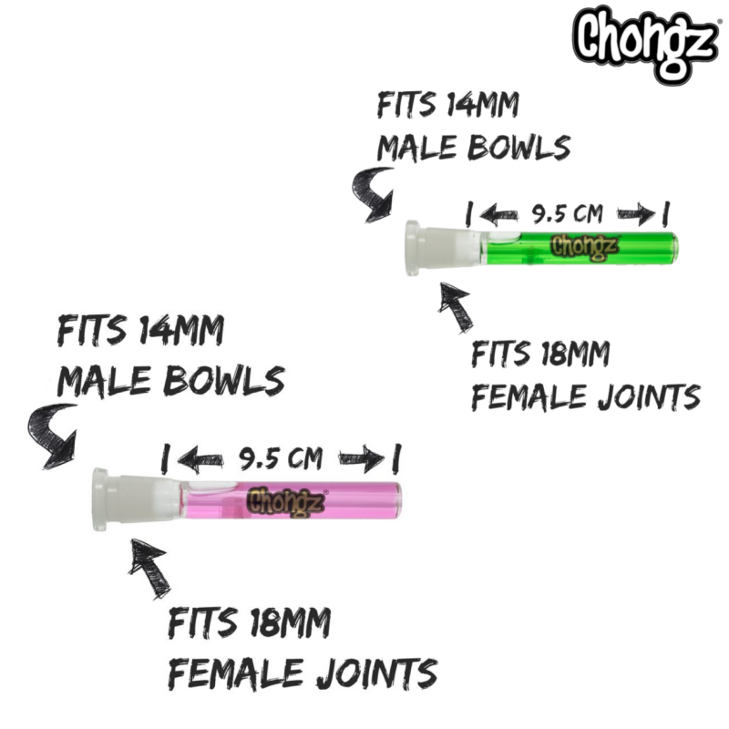 Chongz Glass Cooling Stems 18/14mm 9.5cm