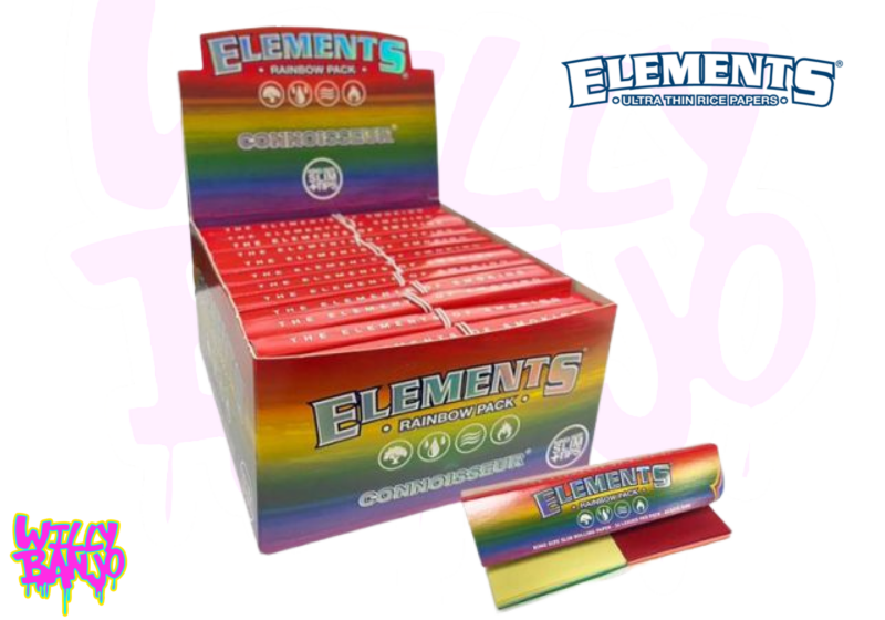 Rainbow Elements Kingsize Slim Rice Rolling Paper + Tips