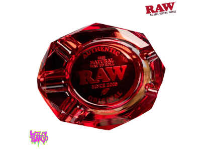 RAW Ruby Red Glass Ashtray