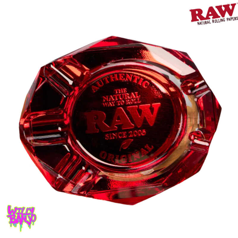 RAW Ruby Red Glass Ashtray