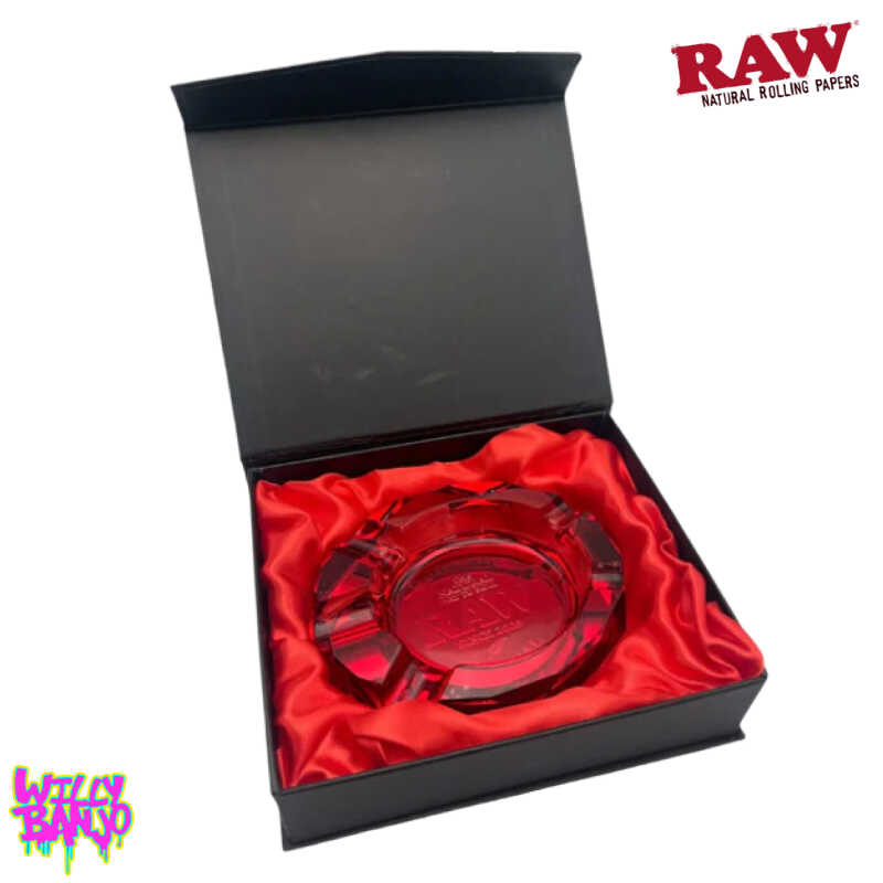 RAW Ruby Red Glass Ashtray
