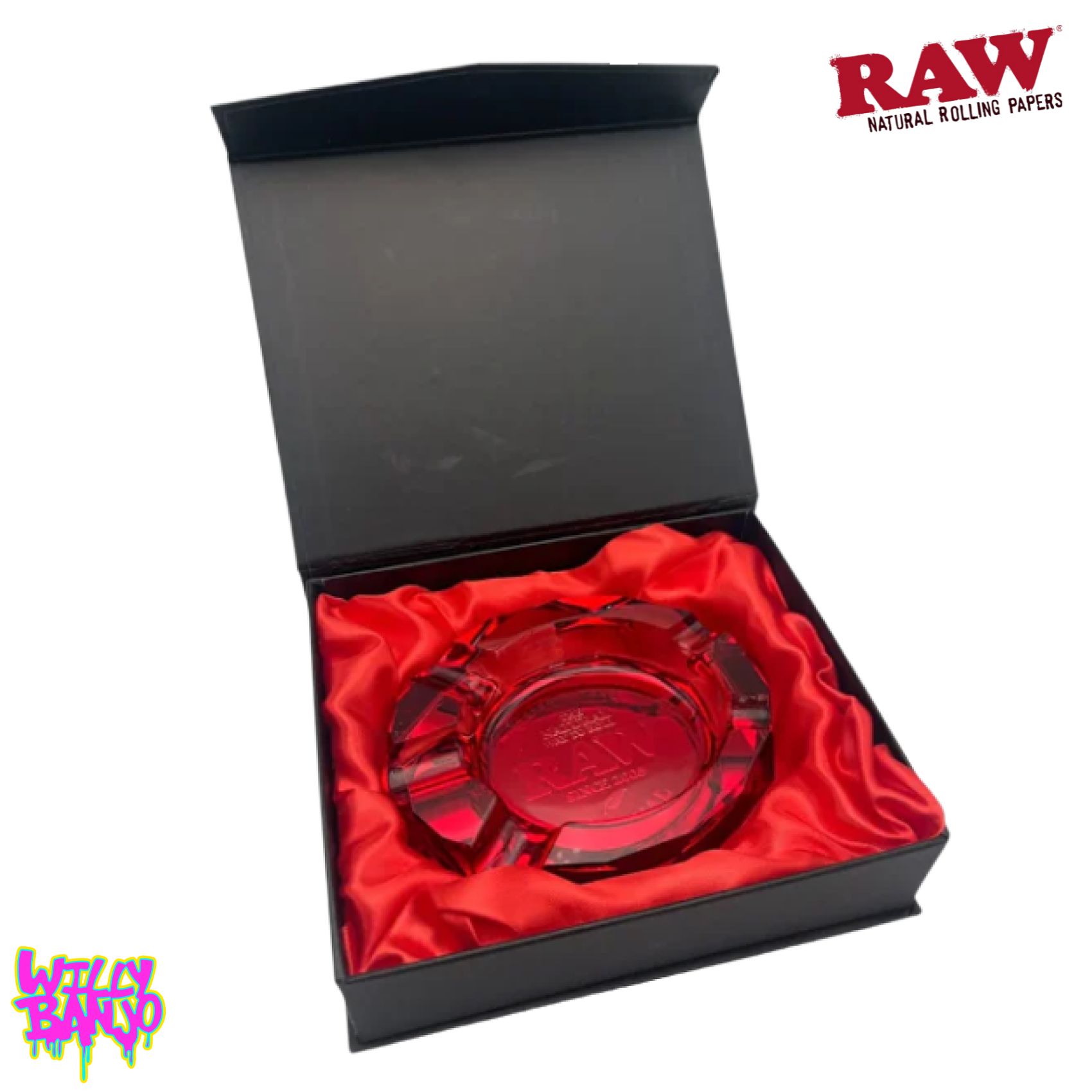 RAW Ruby Red Glass Ashtray