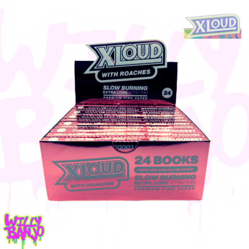 Pink XLoud XL Rolling Papers With Tips