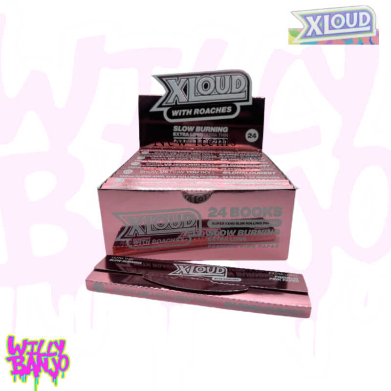 Pink XLoud XL Rolling Papers With Tips