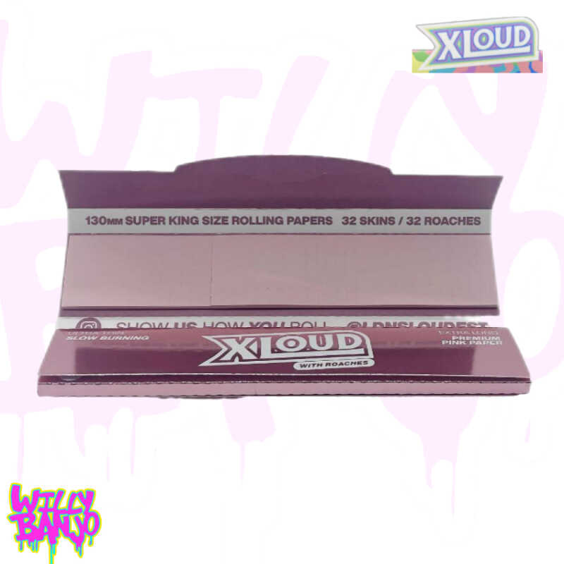 Pink XLoud XL Rolling Papers With Tips
