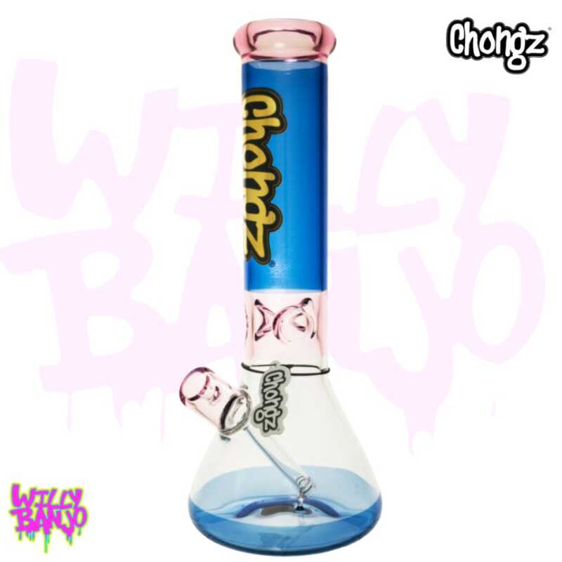 Chongz “Beef Galore” 5mm 30cm Blue & Pink Glass Ice Bong