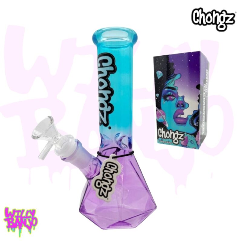 Chongz “Mini Gemstone” 20cm Purple & Blue Glass Bong