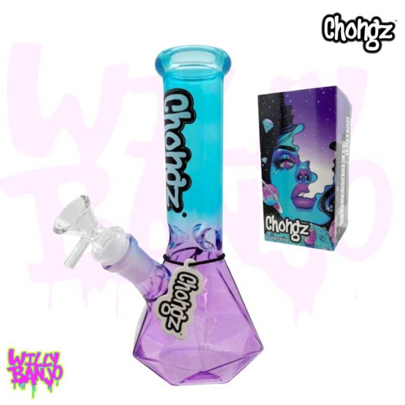 Chongz “Mini Gemstone” 20cm Purple & Blue Glass Bong