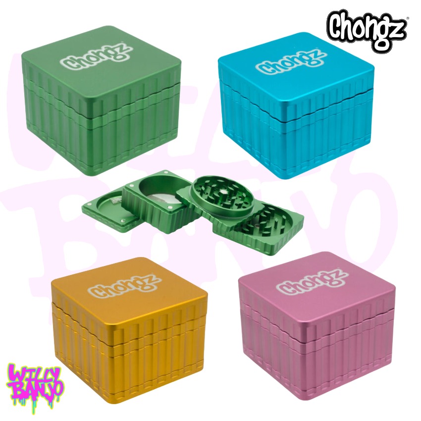 Chongz “Celebrity Squares” 44mm 4 Part Aluminium Grinder