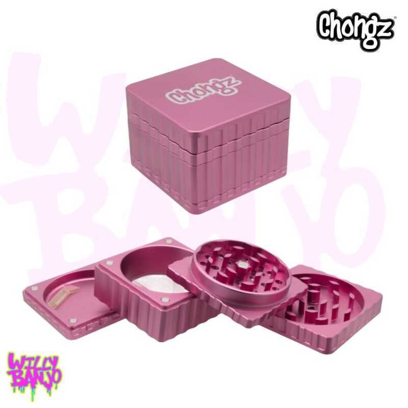 Chongz “Celebrity Squares” 44mm 4 Part Aluminium Grinder