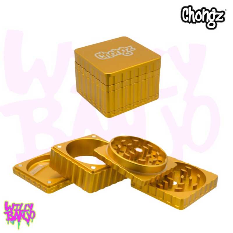 Chongz “Celebrity Squares” 44mm 4 Part Aluminium Grinder