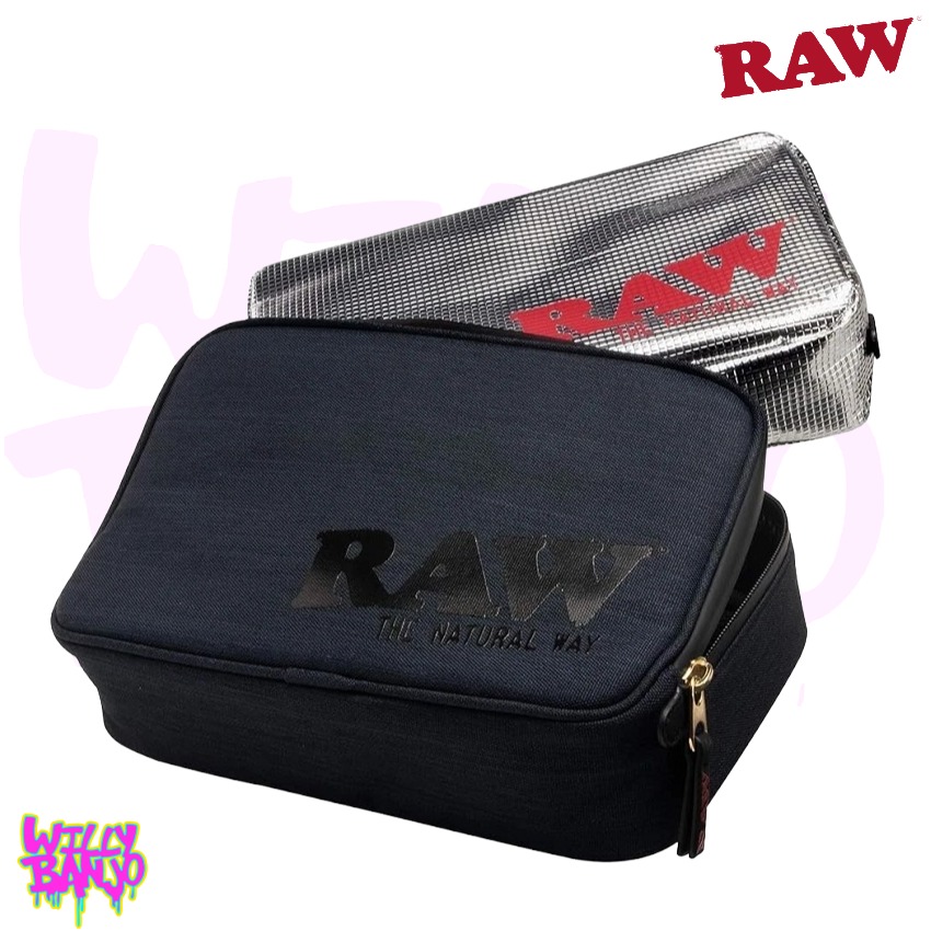 RAW Black Enhanced Smell Proof Pouch - 5 Layer Odour Blocking Storage