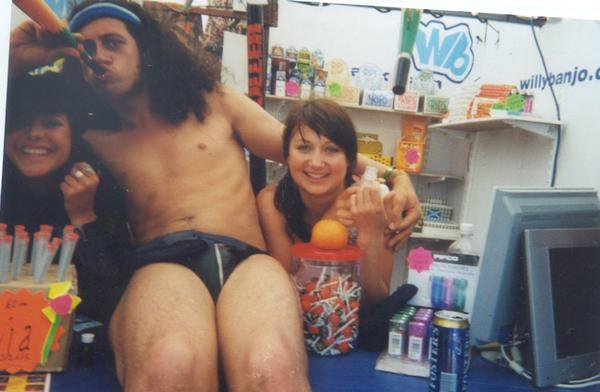Matty, Clair the Hair and young Anna at the stall