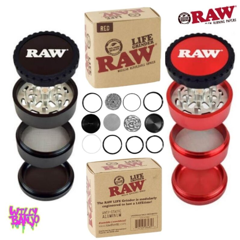 RAW Life 60mm 4 part Modular Grinder Black or RED