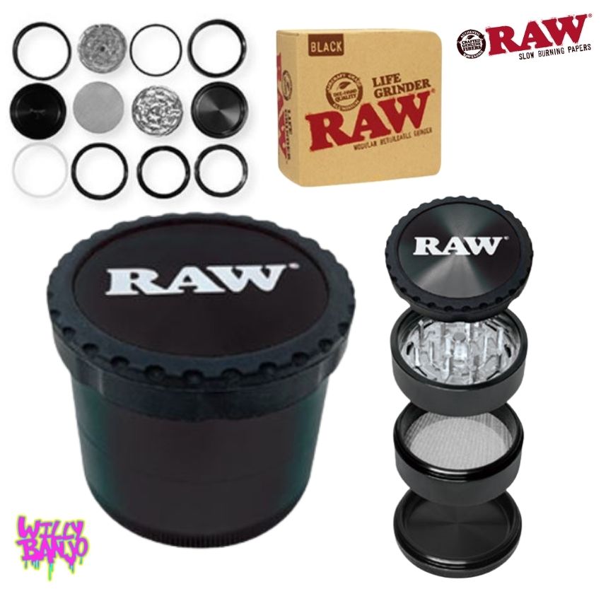 RAW Life 60mm 4 part Modular Grinder Black or RED