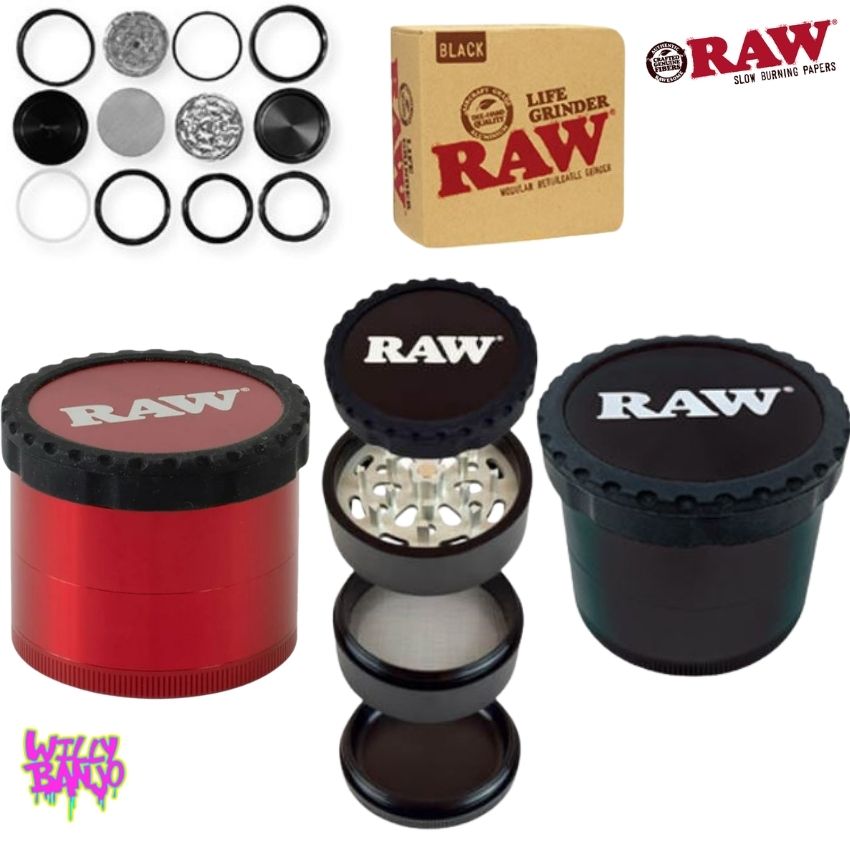 RAW Life 60mm 4 part Modular Grinder Black or RED