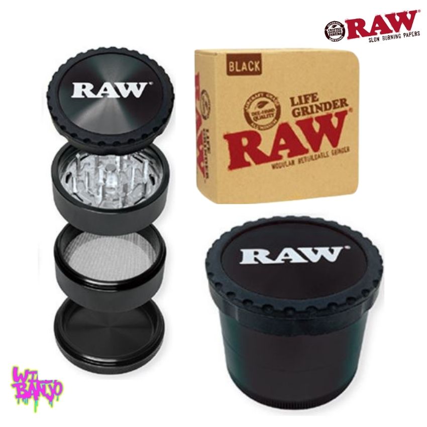RAW Life 60mm 4 part Modular Grinder Black or RED