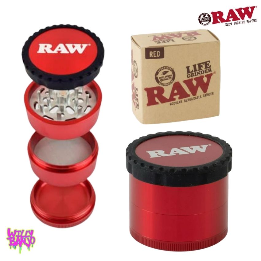 RAW Life 60mm 4 part Modular Grinder Black or RED