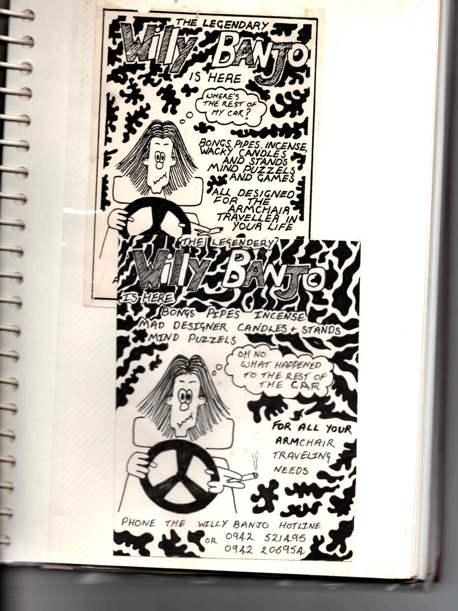 Willy Banjo earliest advertisement with Miller's artwork from 1993