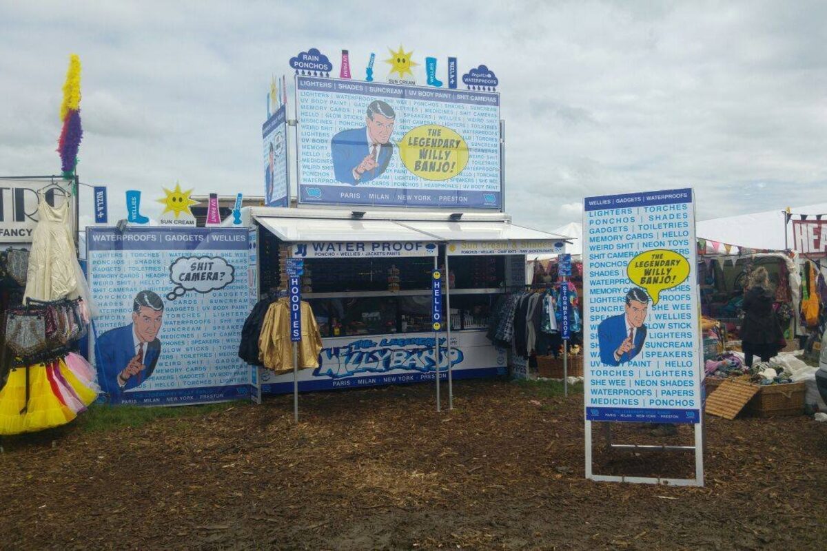 The final Willy Banjo stall at Glastonbury Festival