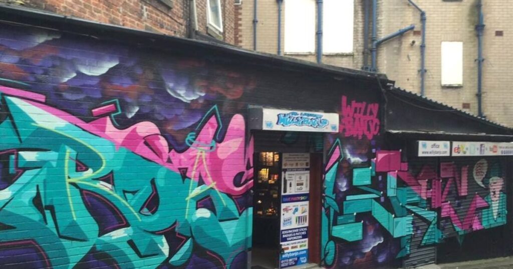 Willy Banjo shop front on Lowthian Street, Preston