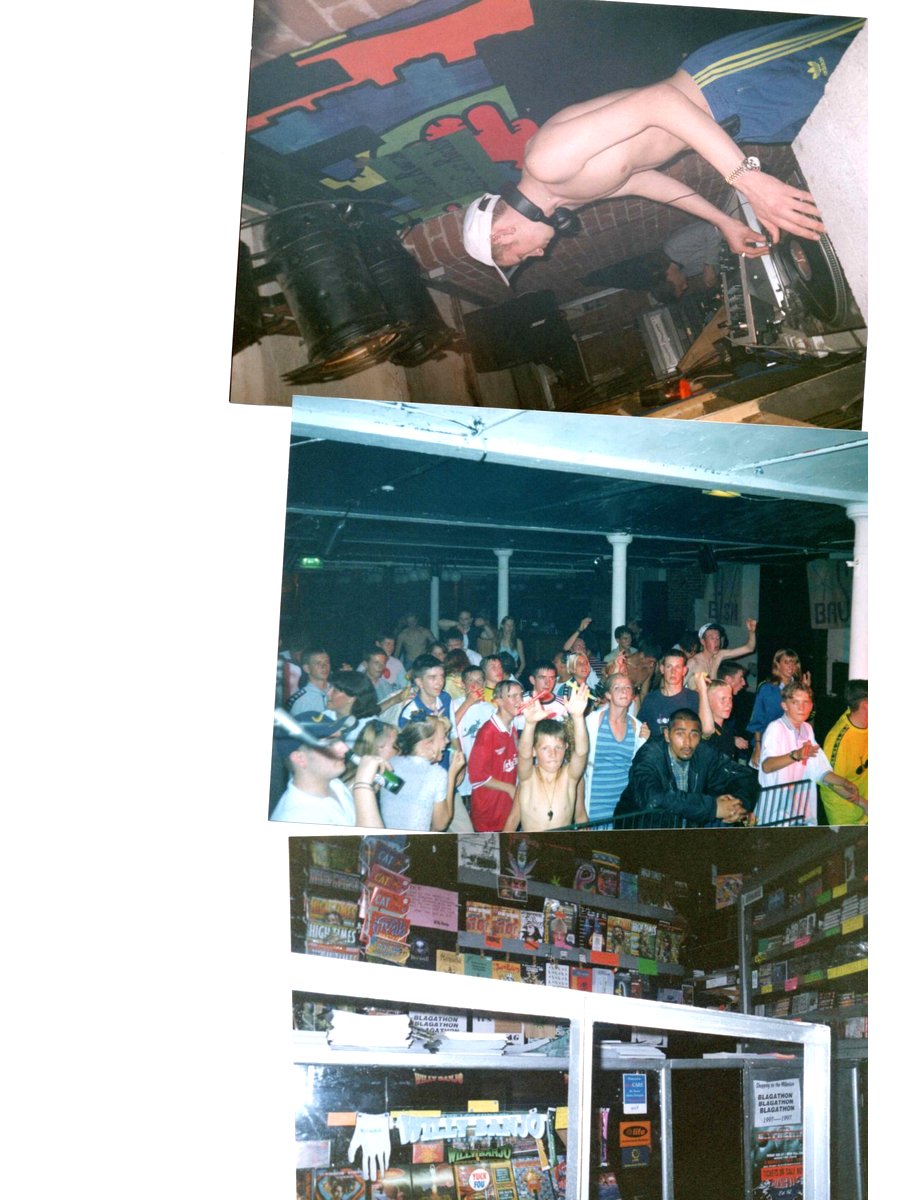 Professional rave dancers on a pedestal at a Willy Banjo party night