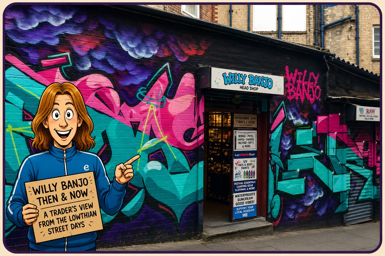 Willy Banjo head shop Preston our shop