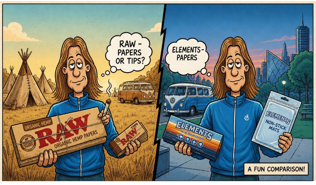 RAW vs Elements rolling papers comparison Willy Banjo