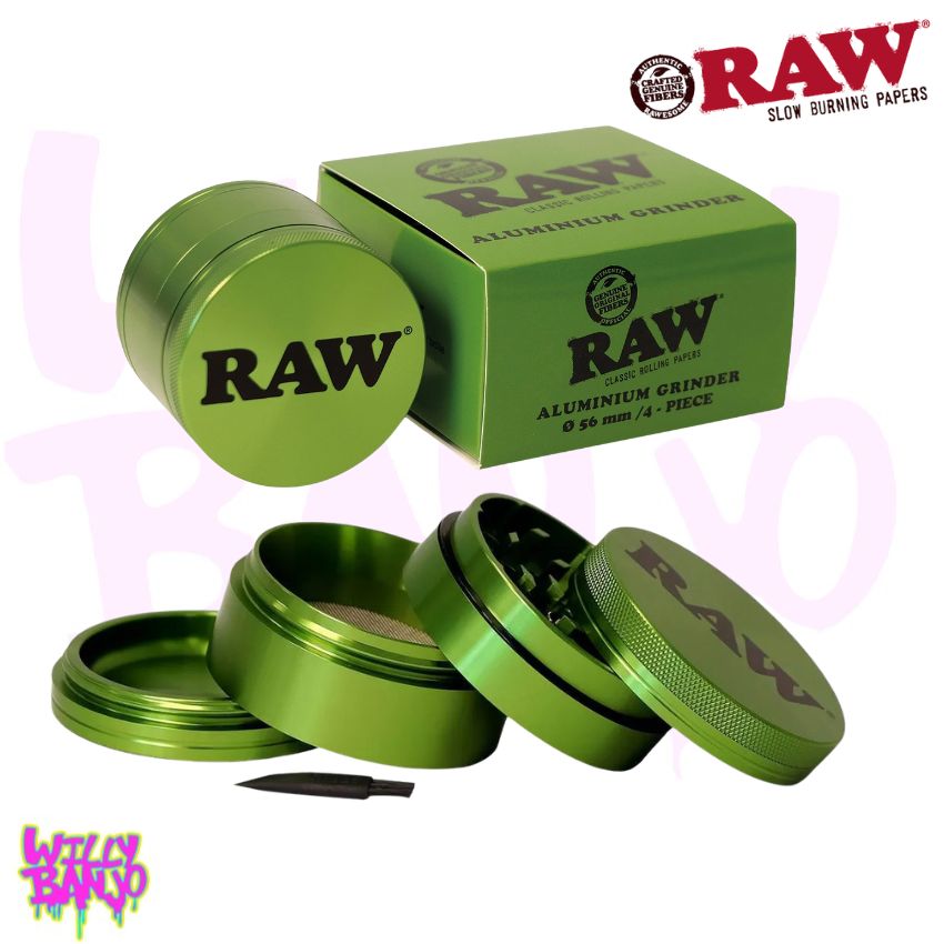 RAW Green Aluminium 4-Part 56mm Sifter Grinder